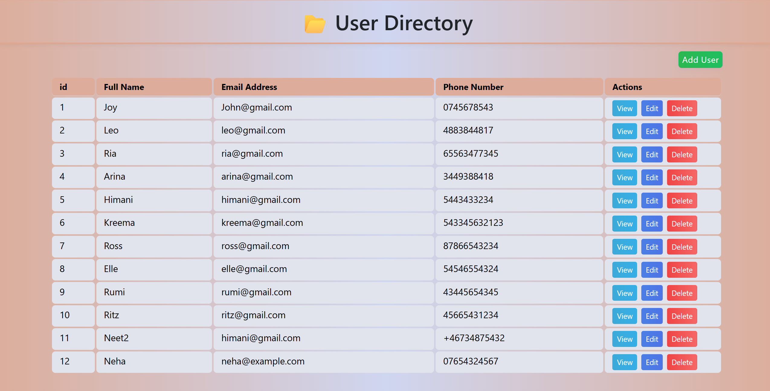 User Management App